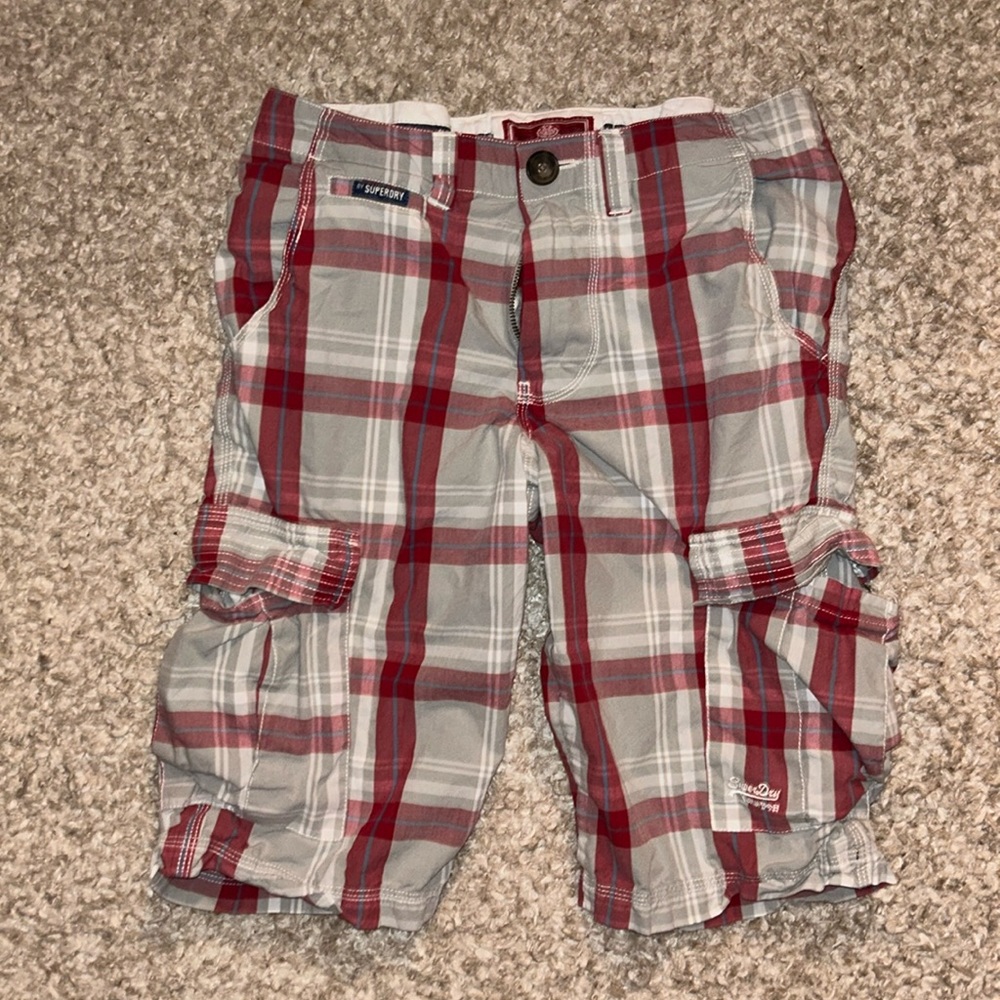 Superdry Plaid Cargo Shorts